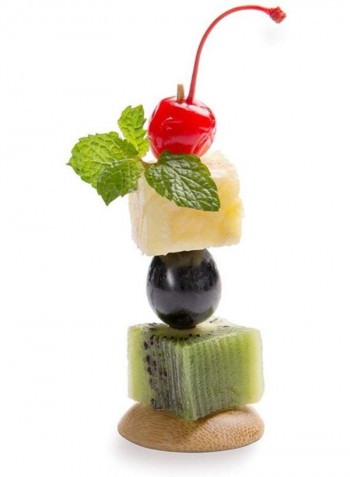 100-Piece Bamboo Pedestal Cocktail Pick Brown 1.5inch
