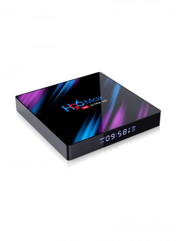 4K Ultra HD Smart Android TV Box With Remote Control H96 Max Black/Purple/Blue