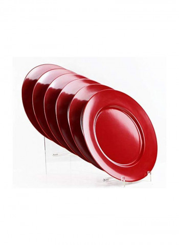 6-Piece Calypso Basics Dinner Plate Set Red 11inch