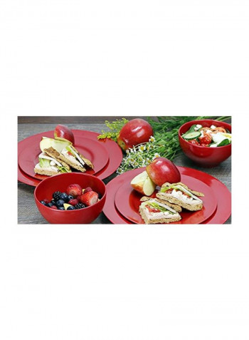 6-Piece Calypso Basics Dinner Plate Set Red 11inch