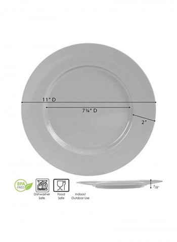 6-Piece Calypso Basics Dinner Plate Set Red 11inch