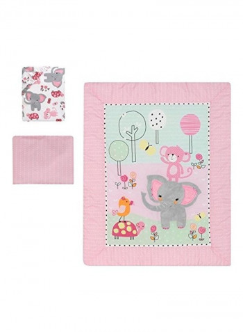 3-Piece Twinkle Toes Jungle Elephant Bedding Set
