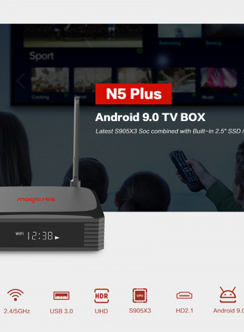 N5 Plus Smart TV Box LU-V5-603 Black