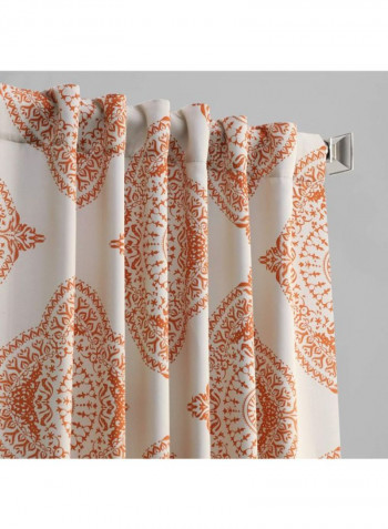 2-Piece Henna Blackout Room Darkening Curtain Orange/White 50 x 108inch
