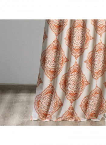 2-Piece Henna Blackout Room Darkening Curtain Orange/White 50 x 108inch