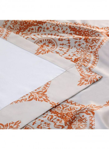 2-Piece Henna Blackout Room Darkening Curtain Orange/White 50 x 108inch