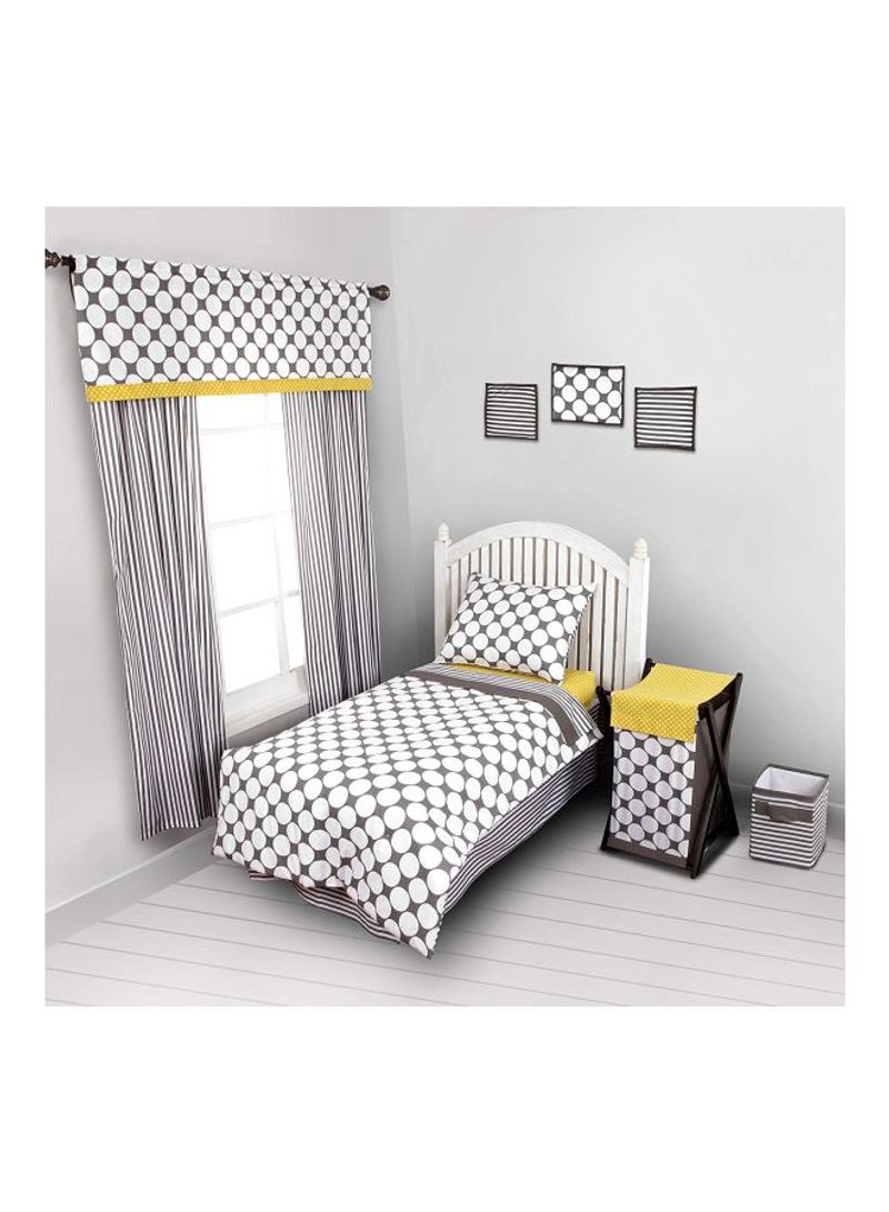 4-Piece Toddler Bedding Set White/Grey/Yellow