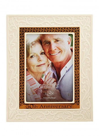 Decorative Tabletop Photo Frame White/Gold 5x7inch