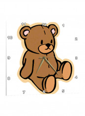 Cute Teddy Bear Printed Wall Clock Brown/White 13 x 13inch