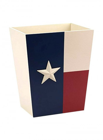 Texas Star Waste Basket Red/Blue/Beige 9.4x9.5x12inch