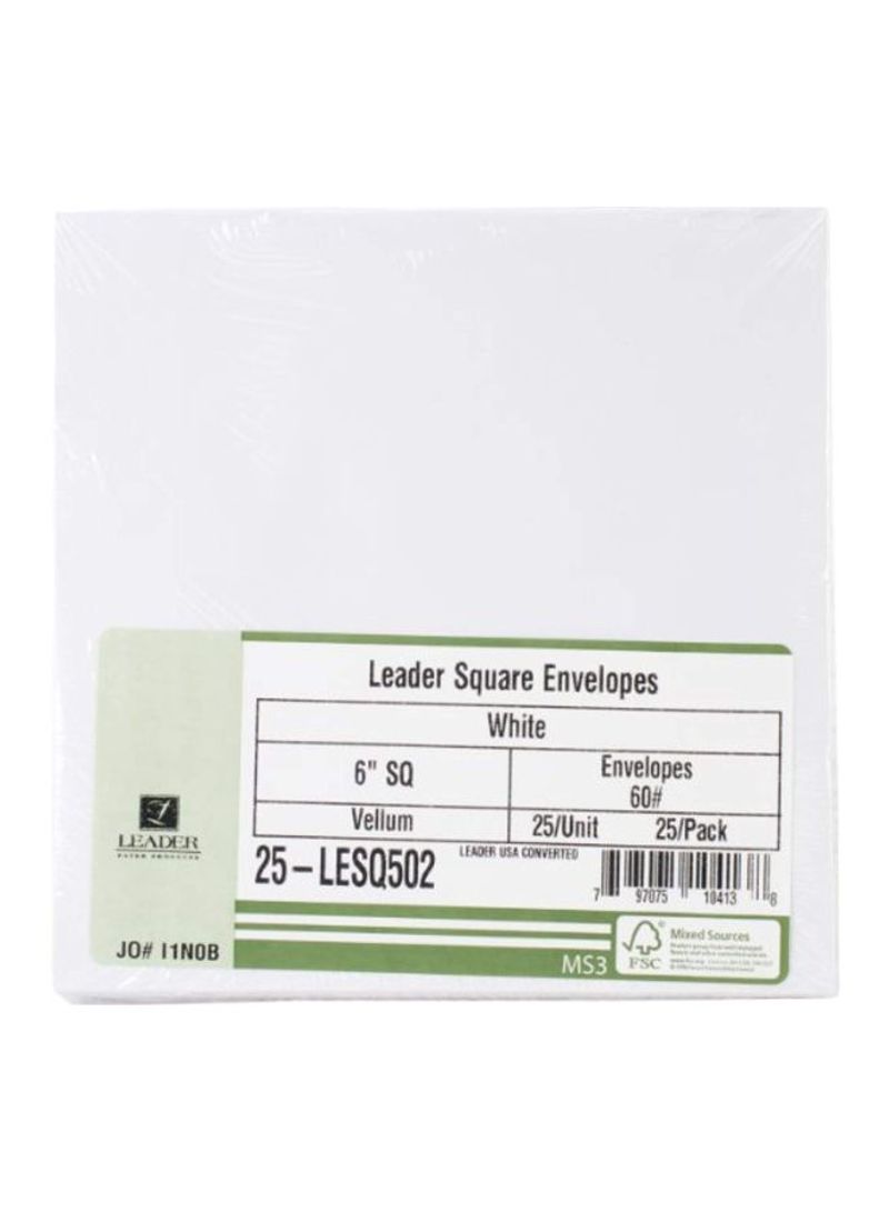 25-Piece Leader Square Envelope White