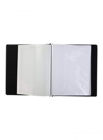 Family Treasures Deluxe Fabric Postbound Album Black/Clear 8.5x11inch