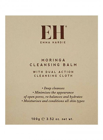 Moringa Cleansing Balm With Dual-Action Cleansing Cloth 3.52ounce