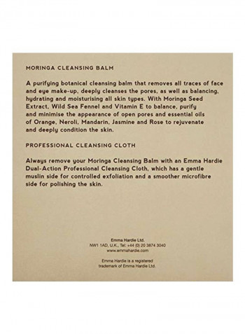 Moringa Cleansing Balm With Dual-Action Cleansing Cloth 3.52ounce