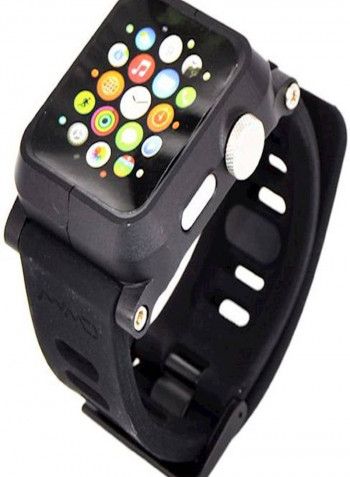 Smart Watch 42Mm Matt Rubber Silicone Watch Band &Amp; Aluminium Metal Shell Case &Amp;