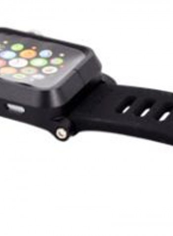 Smart Watch 42Mm Matt Rubber Silicone Watch Band &Amp; Aluminium Metal Shell Case &Amp;