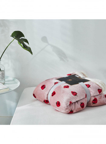 Berries Print Cute Cozy Throw Blanket Cotton Pink 150x200centimeter