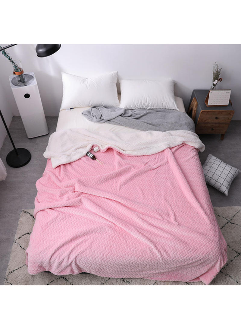 Solid Color Soft Blanket Cotton Pink 150x200centimeter