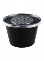 50-Piece Reusable Food Container With Lid Set Black 800ml