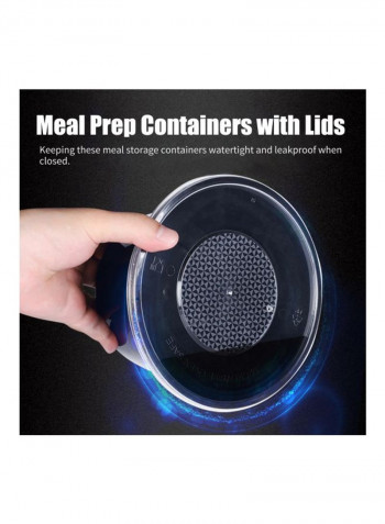 50-Piece Reusable Food Container With Lid Set Black 800ml