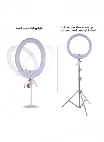 Bi-Colour LED Photography Ring Light 48.5x6.1x42centimeter White