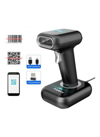 Wireless High Speed Barcode Scanner Black