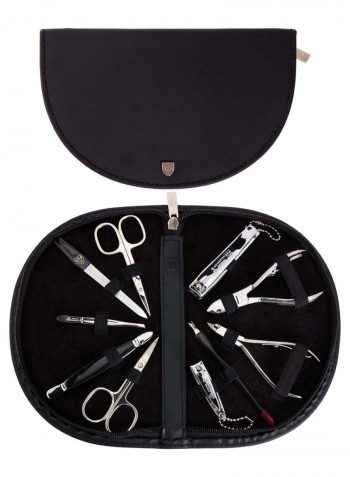 10-Piece Finger And Toe Nail Care Manicure And Pedicure Kit With Carry Case Multicolour