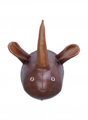Decorative Rhino Head Wall Hanging Brown 11x11.4x12.6inch