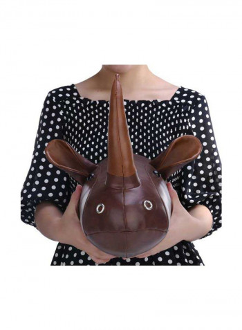 Decorative Rhino Head Wall Hanging Brown 11x11.4x12.6inch
