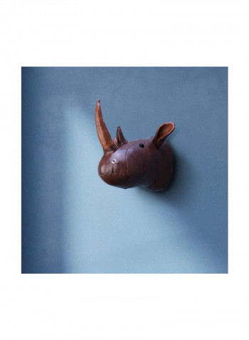Decorative Rhino Head Wall Hanging Brown 11x11.4x12.6inch
