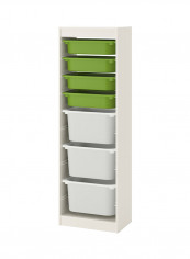Storage Combination With Boxes White/Green 46x30x145centimeter