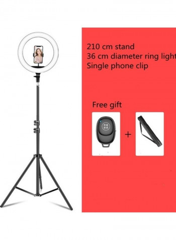 2-Piece Phone Clip Selfie Photography Ring Light Set Black/White