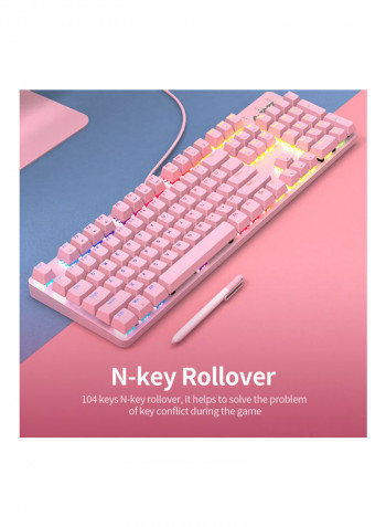 Wired Gaming Keyboard And Mouse Set Pink