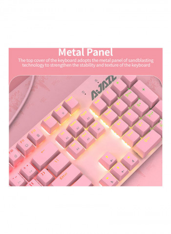 Wired Gaming Keyboard And Mouse Set Pink