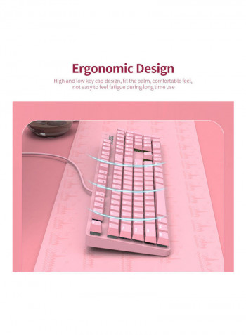 Wired Gaming Keyboard And Mouse Set Pink
