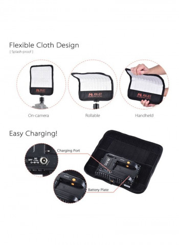 LED Video Camera Light Kit 21.8x21.3x0.5centimeter White/Black