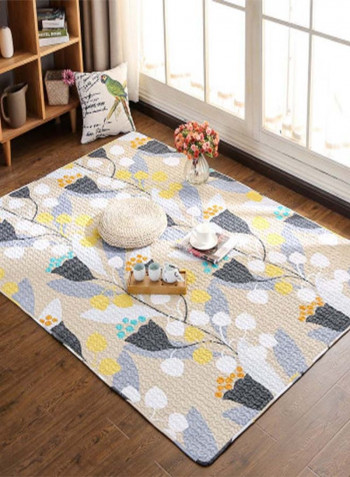 Floral Printed Anti-Skid Living Room Floor Mat Multicolour 110 x 210centimeter