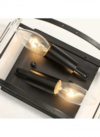 Mediterranean Wind Wrought Iron Crystal Wall Lamp Black 27*17*16centimeter