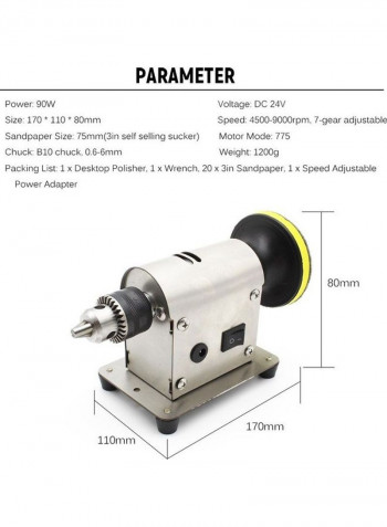 Multifunction Jewelry Rock Polishing Machine Silver