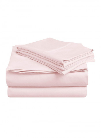 3-Piece Solid Pattern Twin Sheet Set Pink