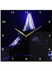 Close Up Of The Paris Eiffel Tower Wall Clock Blue 13x13inch