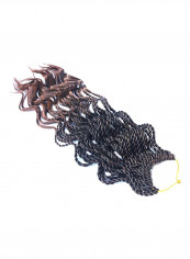 Pack Of 6 Wavy Crochet Braid Hair Extension Black/Brown 18inch