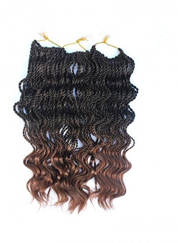 Pack Of 6 Wavy Crochet Braid Hair Extension Black/Brown 18inch