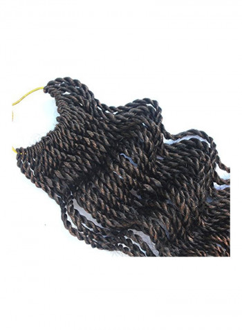 Pack Of 6 Wavy Crochet Braid Hair Extension Black/Brown 18inch