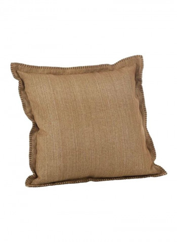 Zippered Cotton Throw Pillow Brown 20x20inch