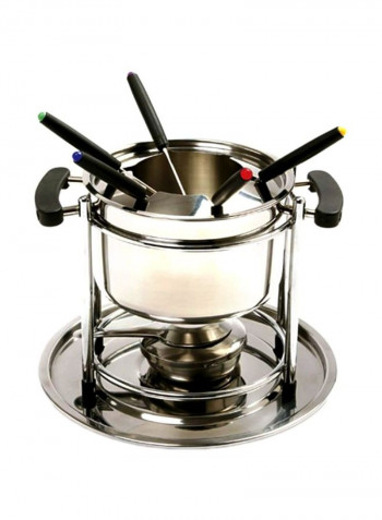 10-Piece Fondue Set Silver