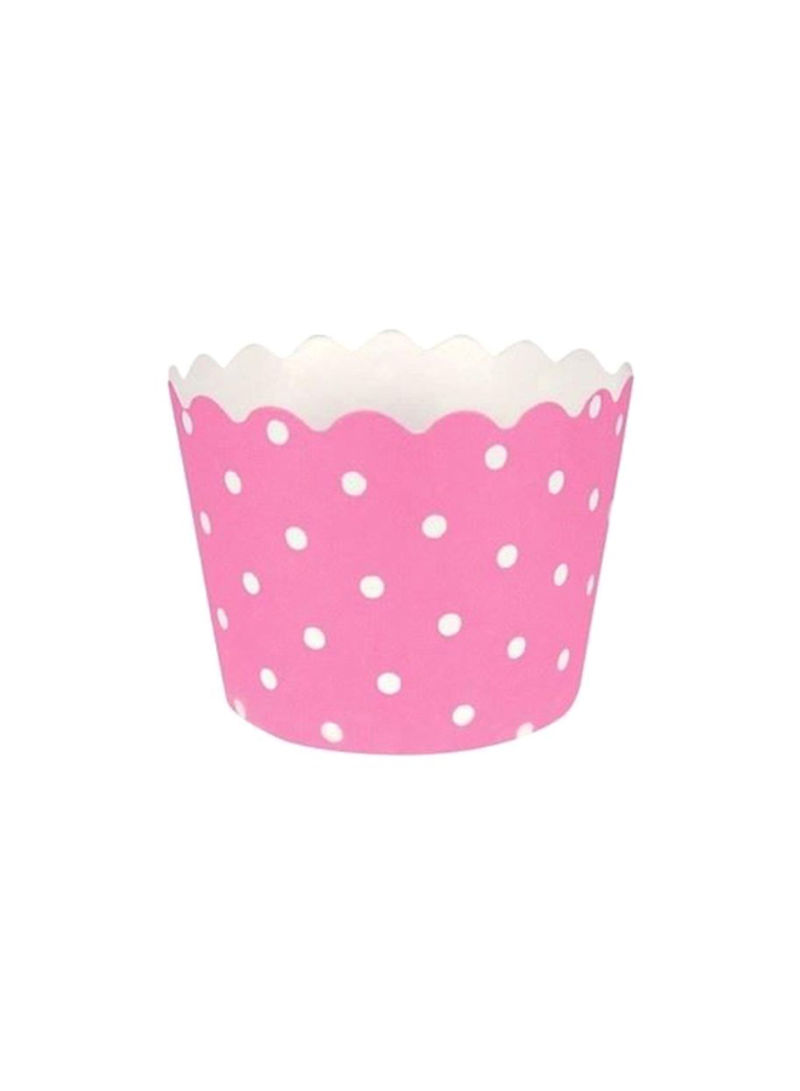 12-Piece Baking Cup Set Pink/White 2.5x1.75inch