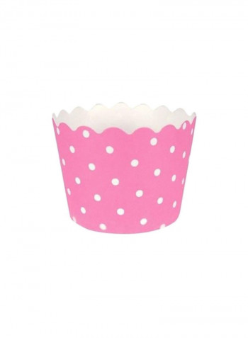12-Piece Baking Cup Set Pink/White 2.5x1.75inch
