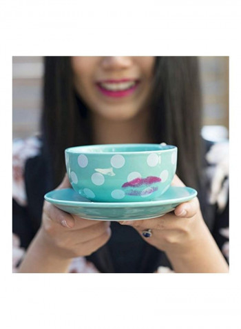 4-Piece Tea Set Blue/White
