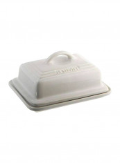 Heritage Stoneware Butter Dish White 6.75x3.5x5inch